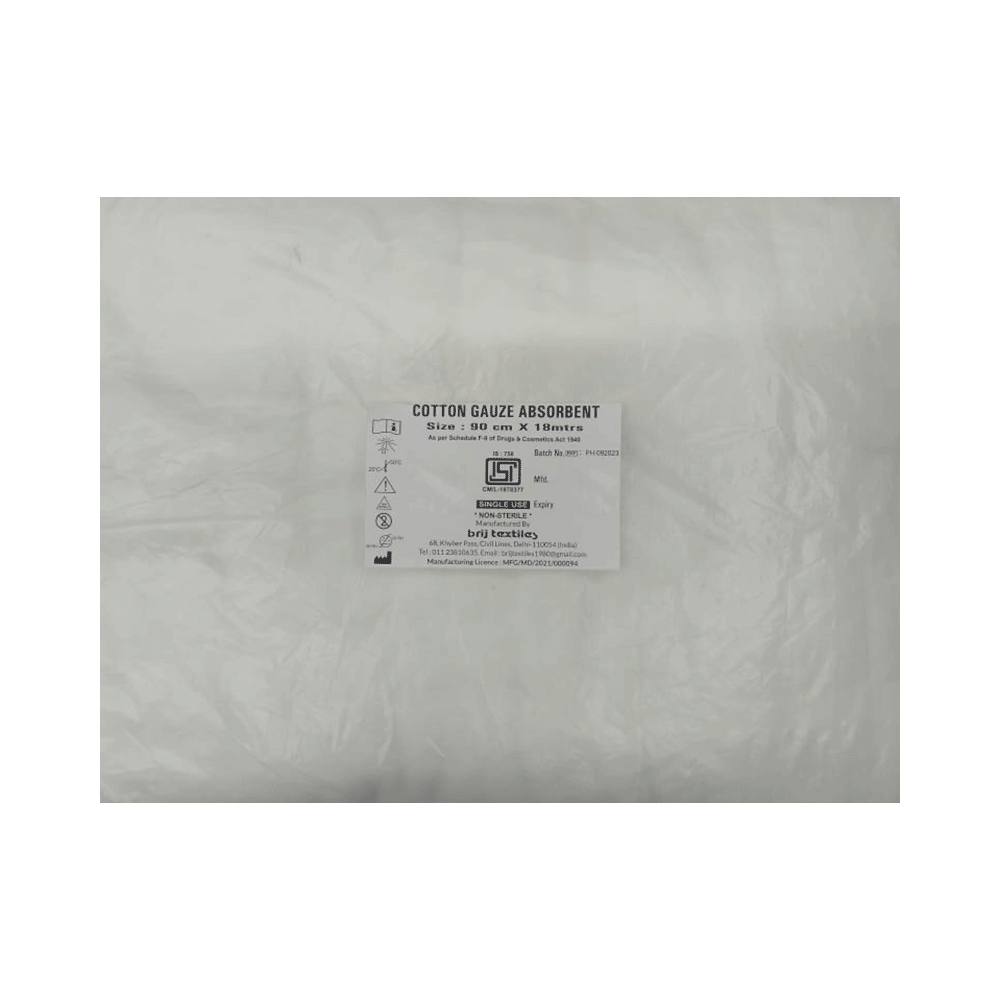 Brij Textiles Cotton Gauze Absorbent 90cm x 18m - Image 1