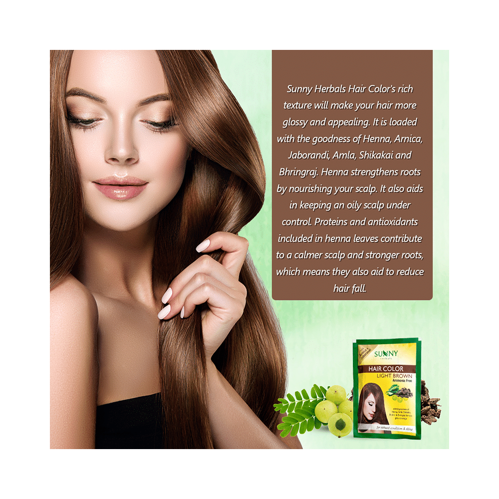 Sunny Herbals Hair Color Light Brown Sachet - Image 5