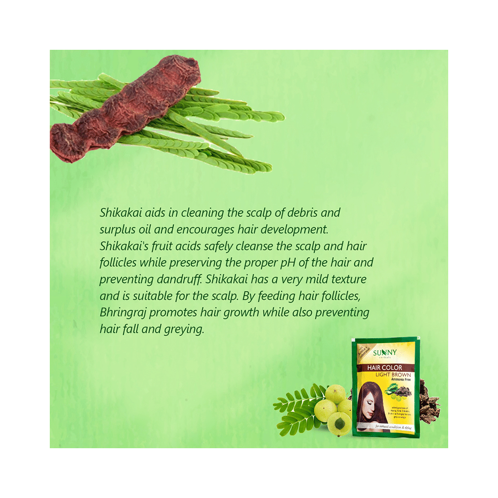Sunny Herbals Hair Color Light Brown Sachet - Image 4