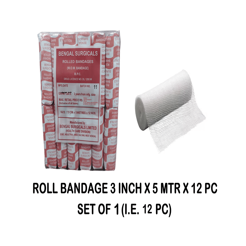 Absorbent Cotton Medical Gauze Roll Bandage (12 Each) 7.5cm x 5m - Image 5