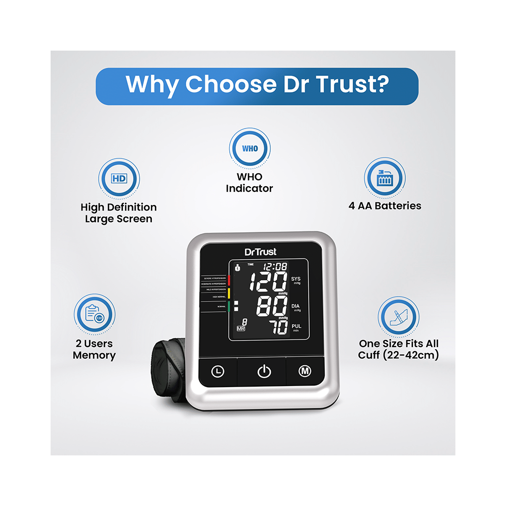 Dr Trust USA Fully Automatic A-One Galaxy Digital Blood Pressure Monitor (Micro Usb Compatible) Black - Image 4