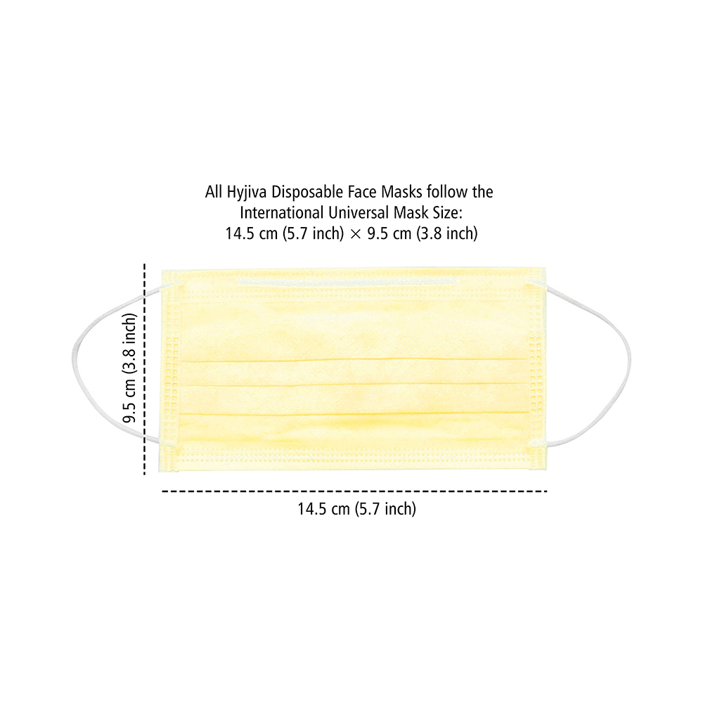 Hyjiva 3 Ply Disposable Face Mask for Children Yellow - Image 4