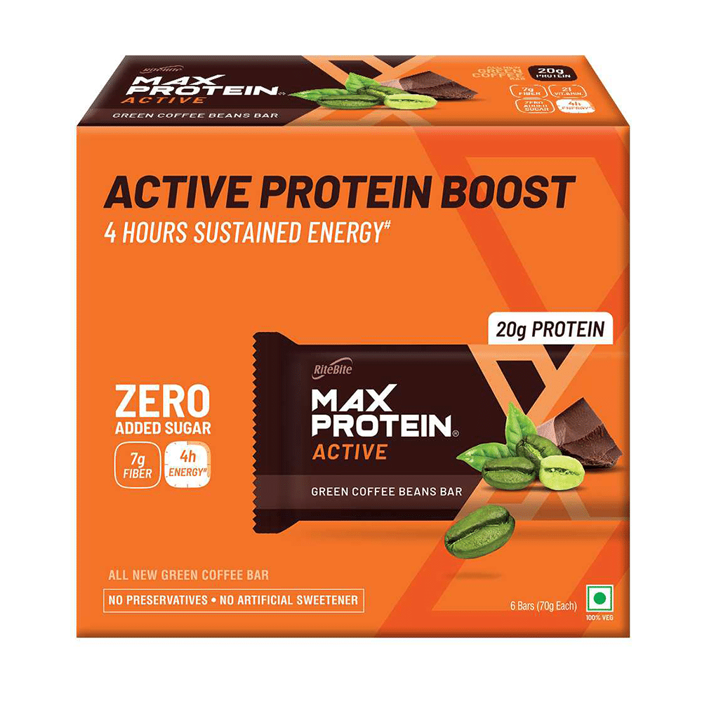 RiteBite Max Protein Active 20g Protein Bar Green Coffee