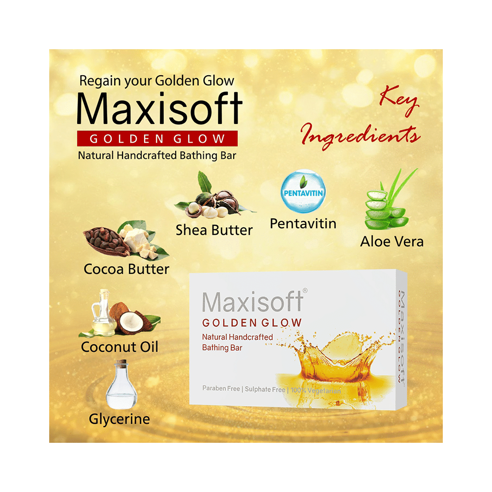 Maxisoft Golden Glow Bathing Bar (75gm Each) - Image 4
