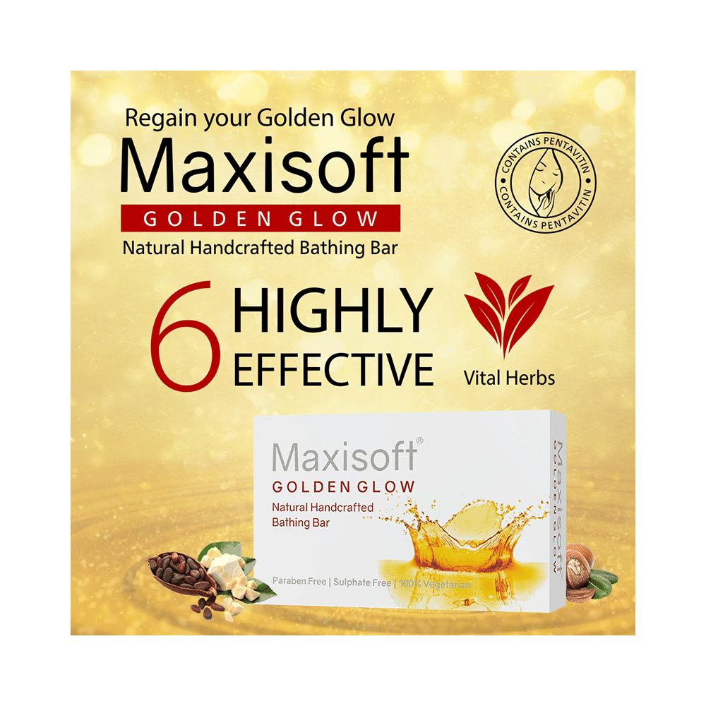 Maxisoft Golden Glow Bathing Bar (75gm Each) - Image 3