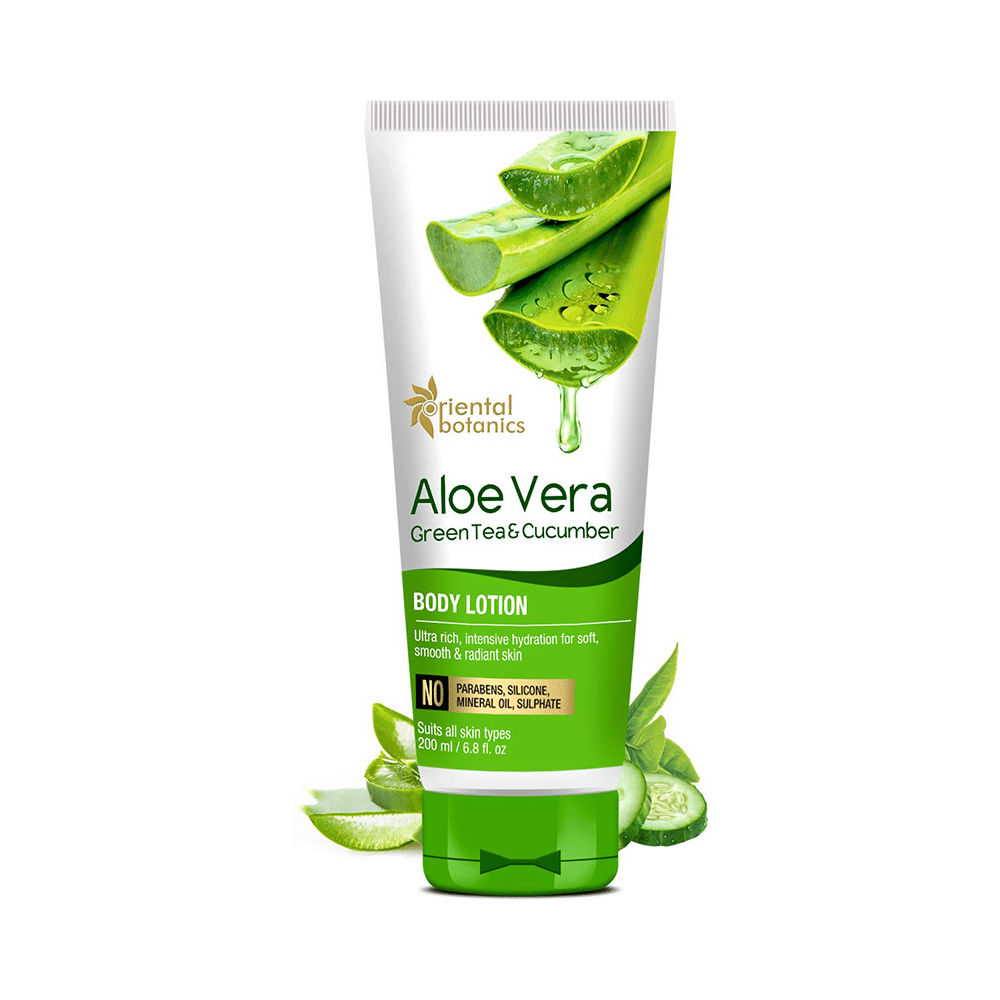 Oriental Botanics Gently Clean Combo (Aloe Vera, Green Tea & Cucumber Body Wash 250ml and Body Lotion 200ml) - Image 2