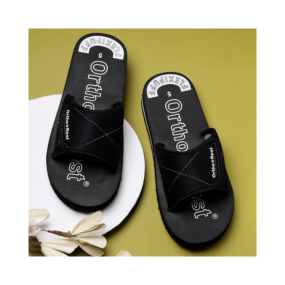 Ortho + Rest Extra Soft Sliders Flip Flop Orthopedic Slippers for Women Black 6 - Image 8
