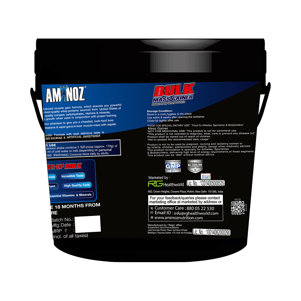 Aminoz Bulk Mass Gainer Strawberry - Image 3