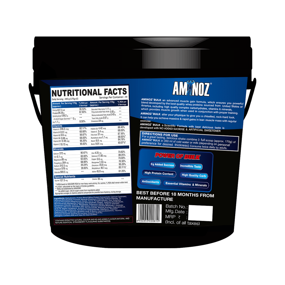 Aminoz Bulk Mass Gainer Strawberry - Image 2