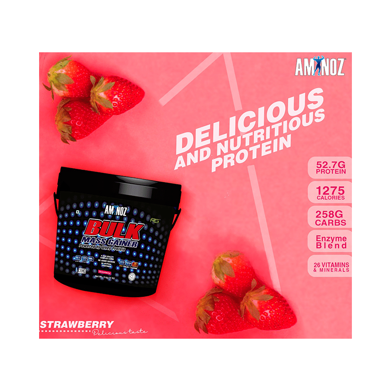 Aminoz Bulk Mass Gainer Strawberry - Image 6