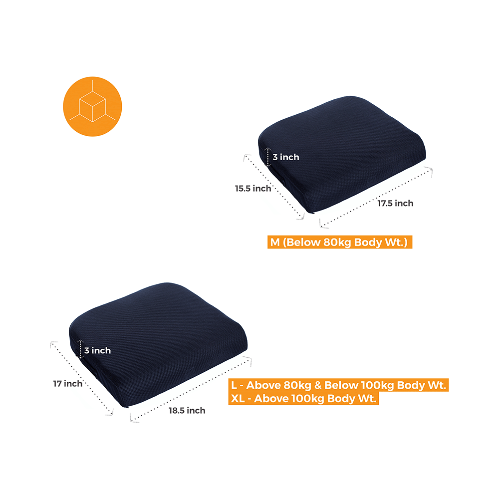 Fovera Tri-Foam Seat Cushion Large Mesh Black - Image 2