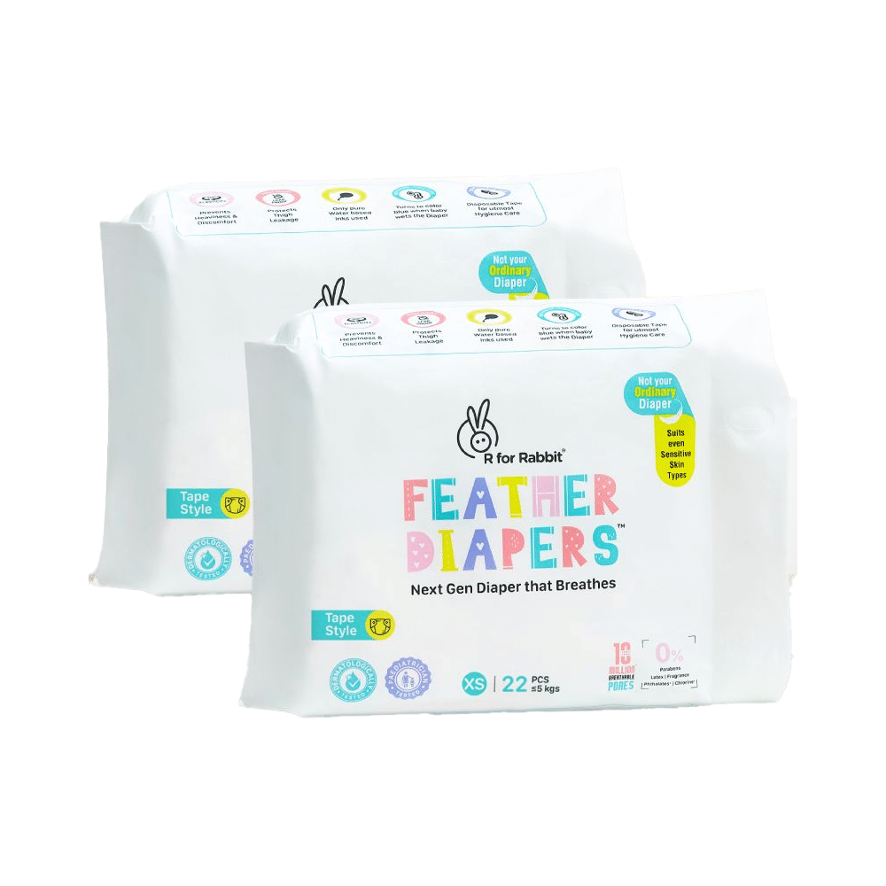 R for Rabbit Feather Tape Style Diapers XS (22 Each) - Image 1