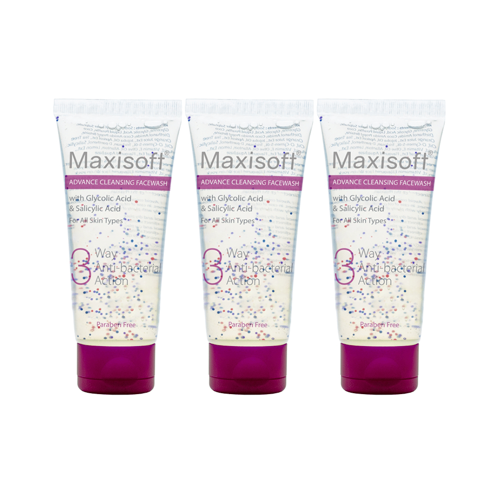 Maxisoft 3 Way Anti-Bacterial Action Advance Cleansing Face Wash (100ml Each) - Image 1
