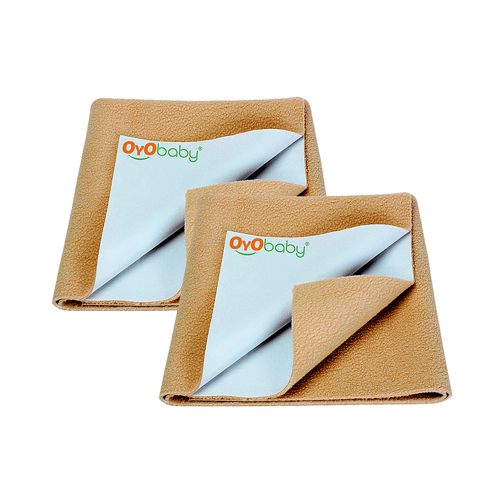 Oyo Baby Waterproof Bed Protector Dry Sheet Large Beige - Image 1