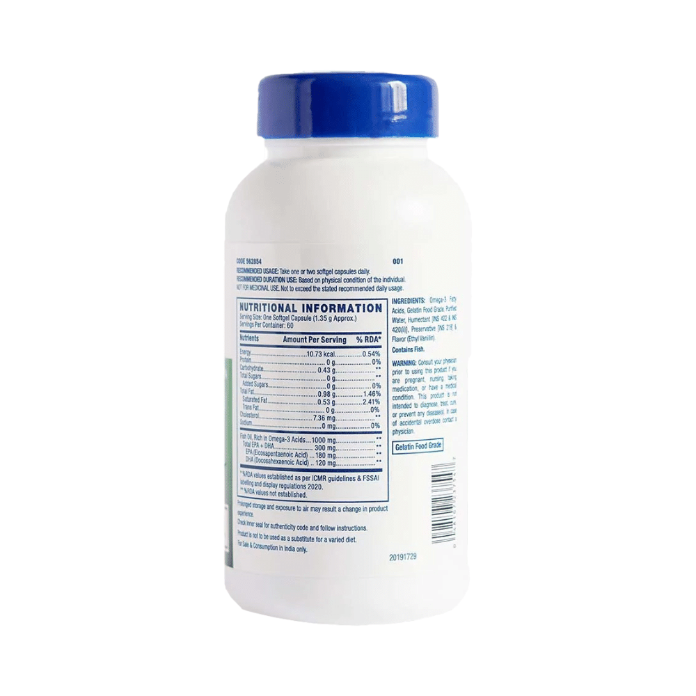 GNC Fish Oil 1000mg with Omega 3 (EPA & DHA) | Softgel Capsule for Heart, Brain, Skin, Eye & Joint Health - Image 2