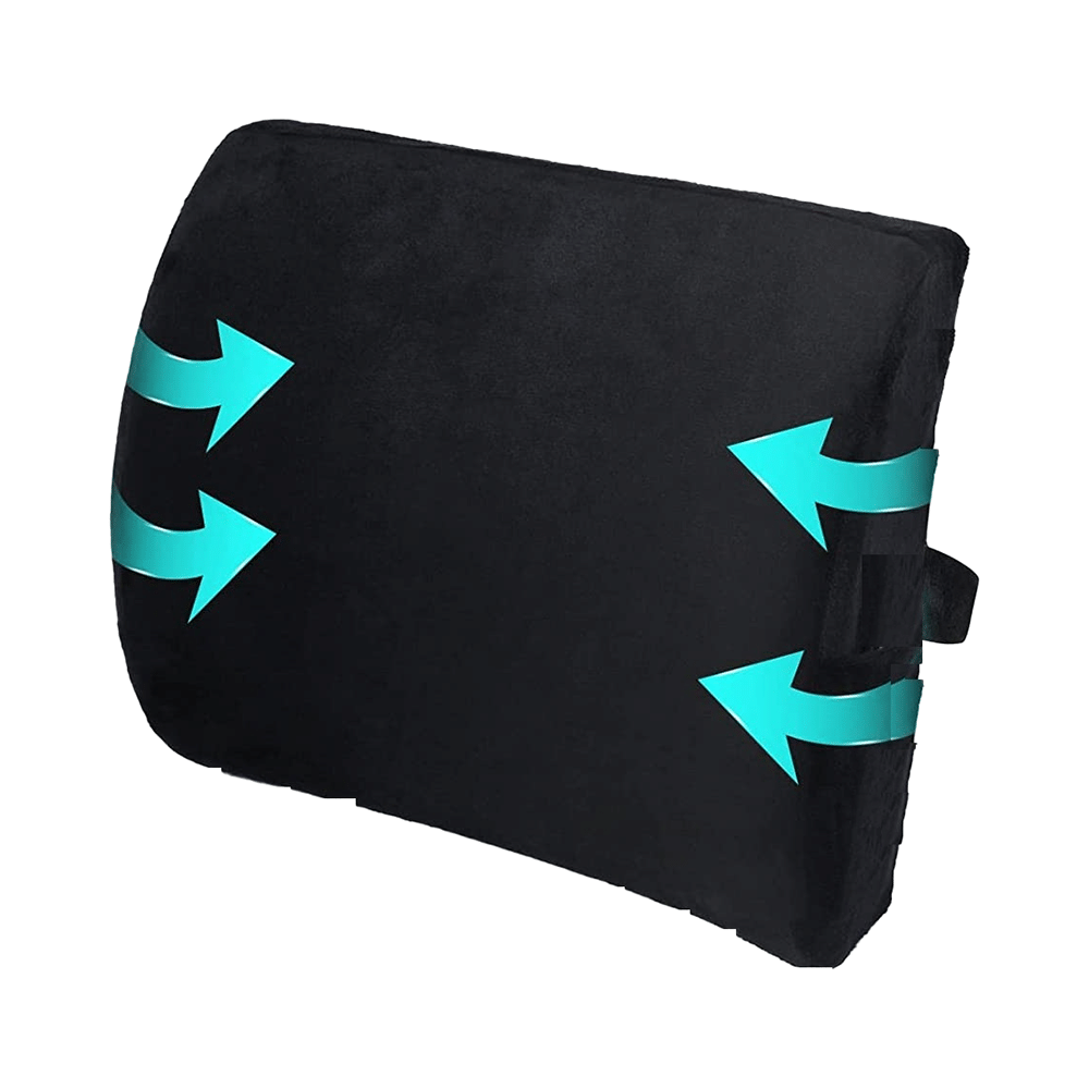 4V1 BKR13 Orthopedic Lumbar Support Pillow Standard Black - Image 1