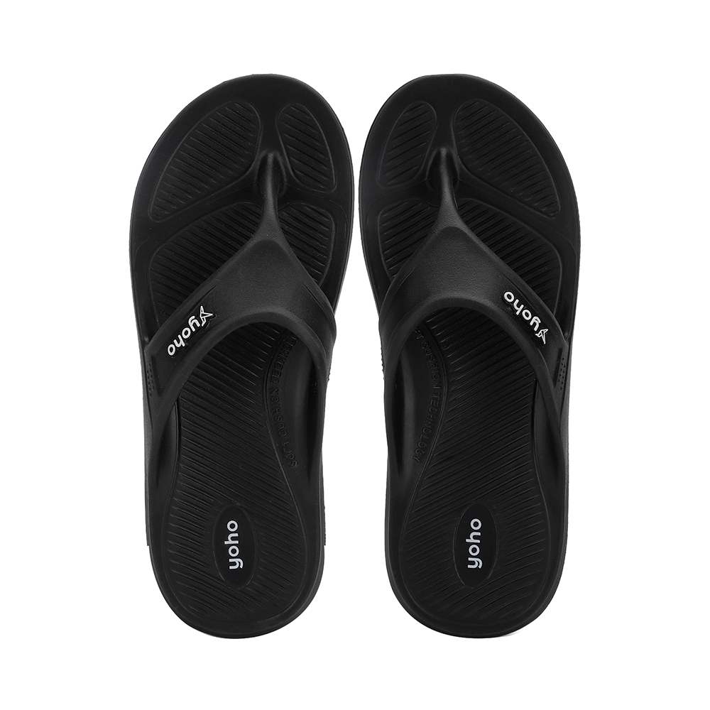 Yoho Lifestyle Acupressure Flip Flops for Men Classic Black 10