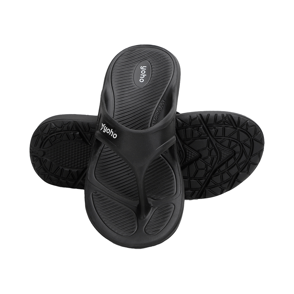 Yoho Lifestyle Acupressure Flip Flops for Men Classic Black 10 - Image 5