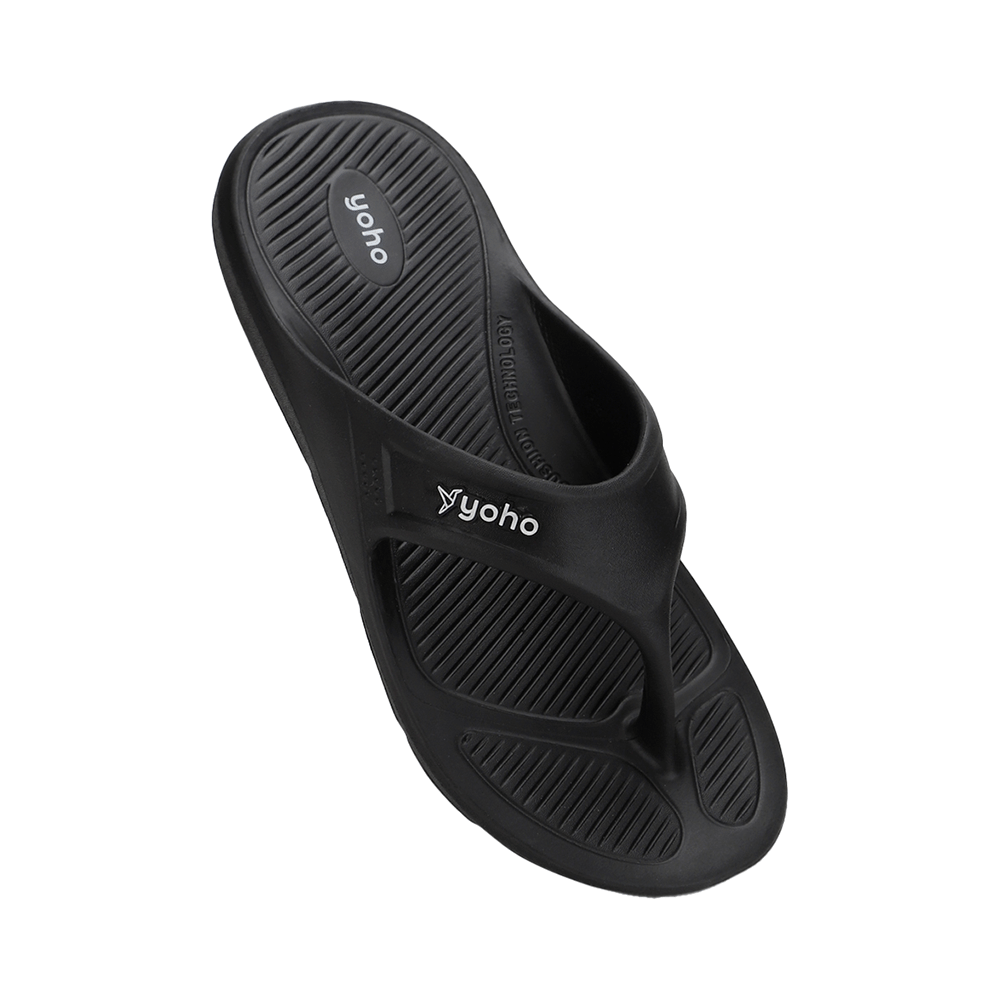 Yoho Lifestyle Acupressure Flip Flops for Men Classic Black 10 - Image 4