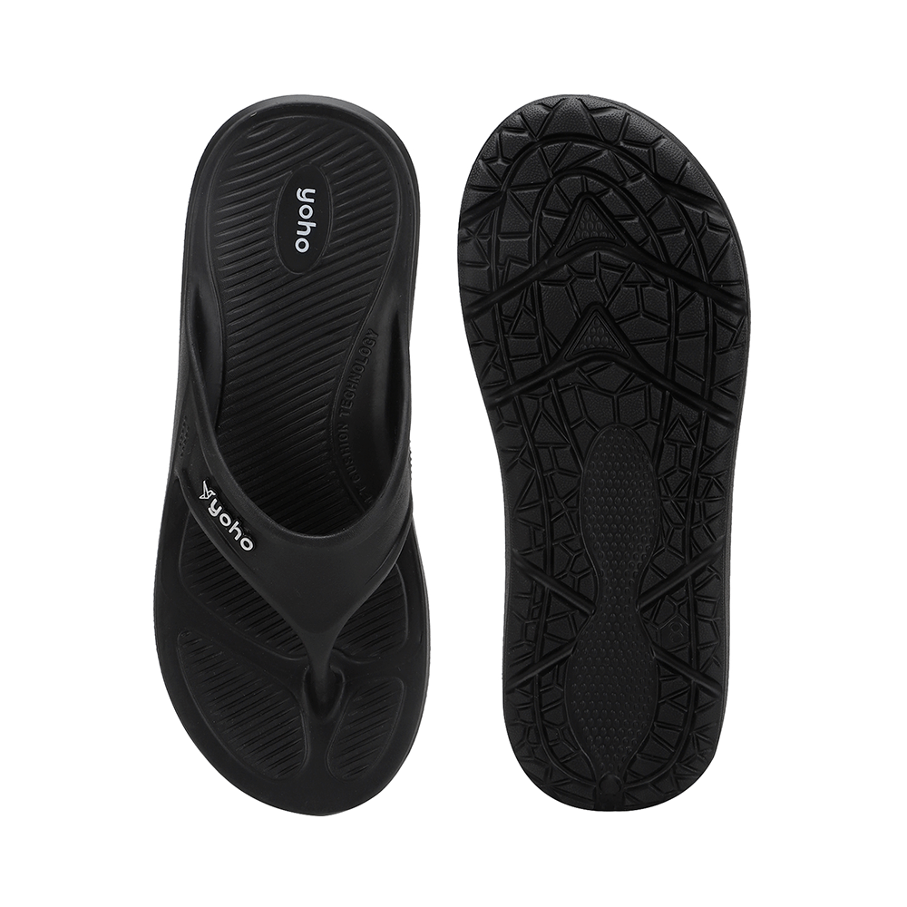 Yoho Lifestyle Acupressure Flip Flops for Men Classic Black 10 - Image 6
