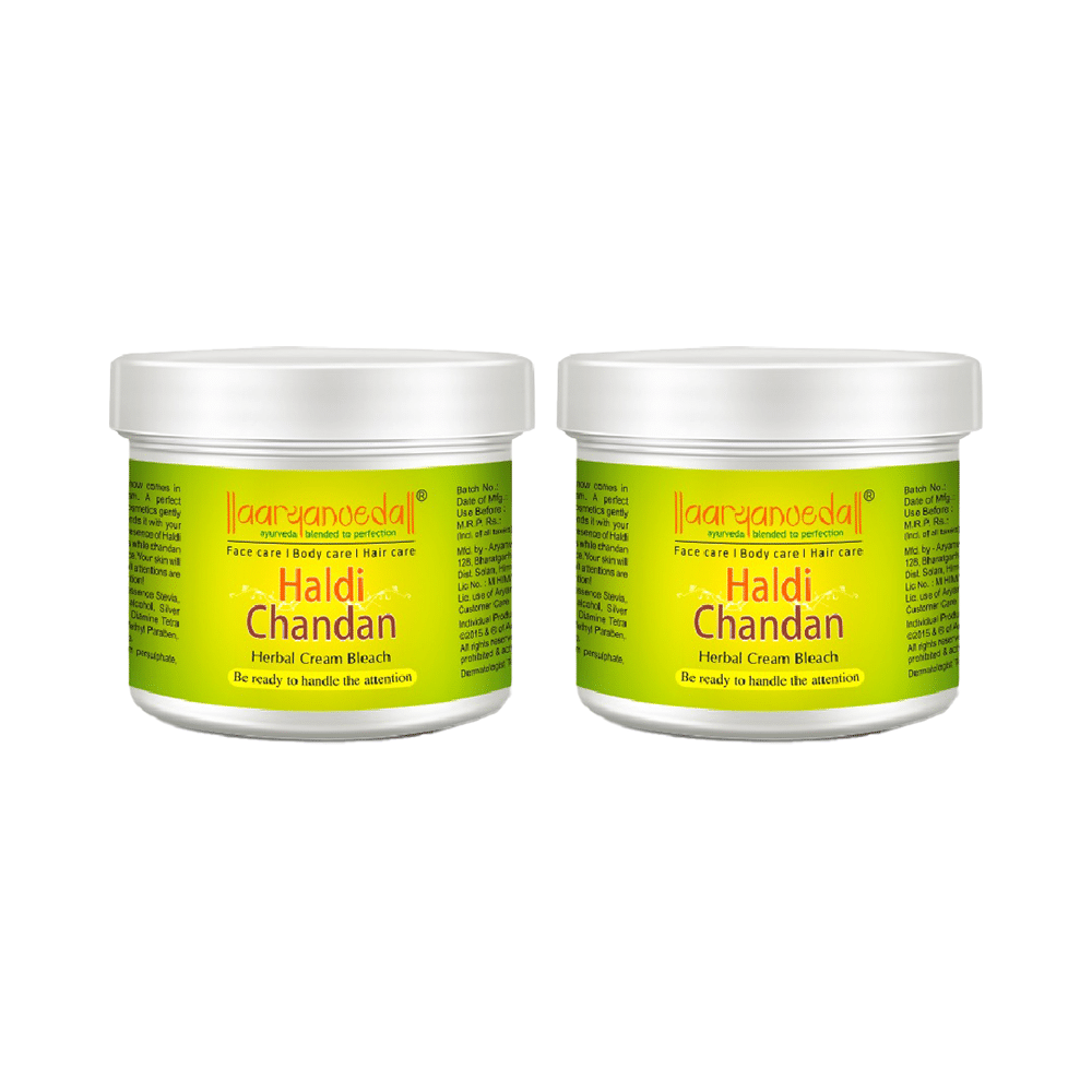 Aryanveda Haldi Chandan Herbal Cream Bleach (43gm Each)