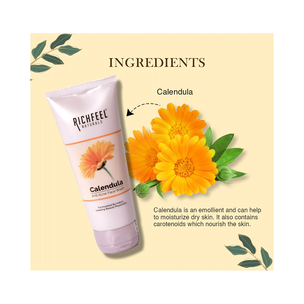 Richfeel Naturals Calendula Anti Acne Face Wash (100gm Each) - Image 4