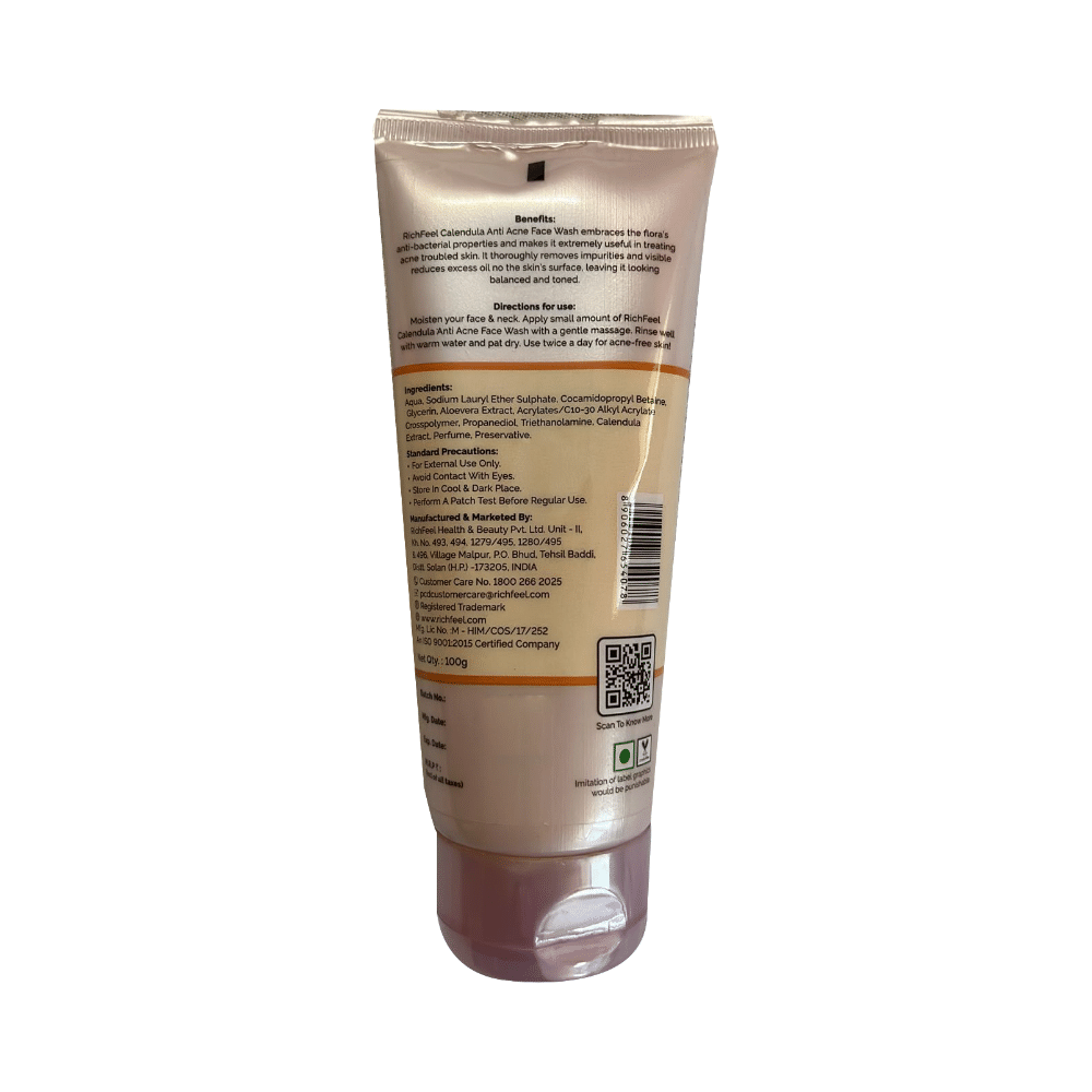 Richfeel Naturals Calendula Anti Acne Face Wash (100gm Each) - Image 2