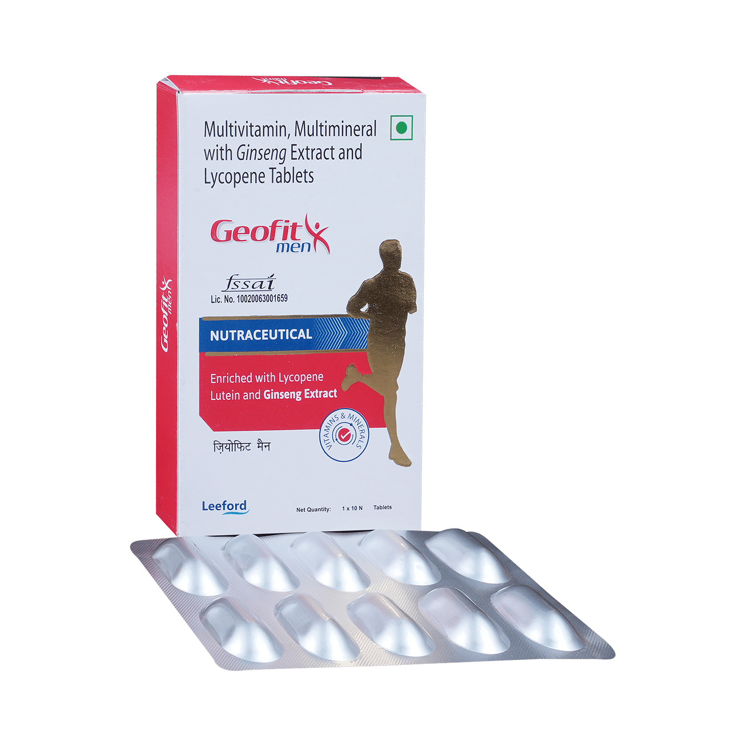 Geofit Men Multivitamin, Multimineral with Ginseng Extract, Lutein & Lycopene Tablet | For Energy, Bones, Hair, Immunity & Antioxidant Support - Image 1