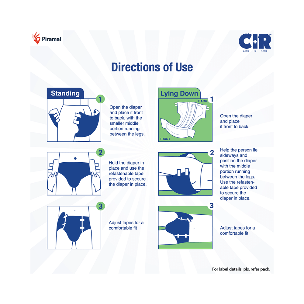 CIR Premium Adult Unisex Diaper with Aloe Vera | Size Large - Image 8