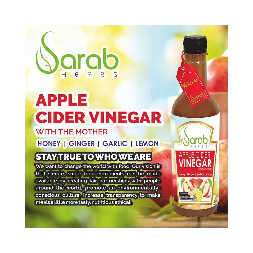 Sarab Herbs Apple Cider Vinegar with the Mother, Honey, Ginger, Garlic & Lemon - Image 4