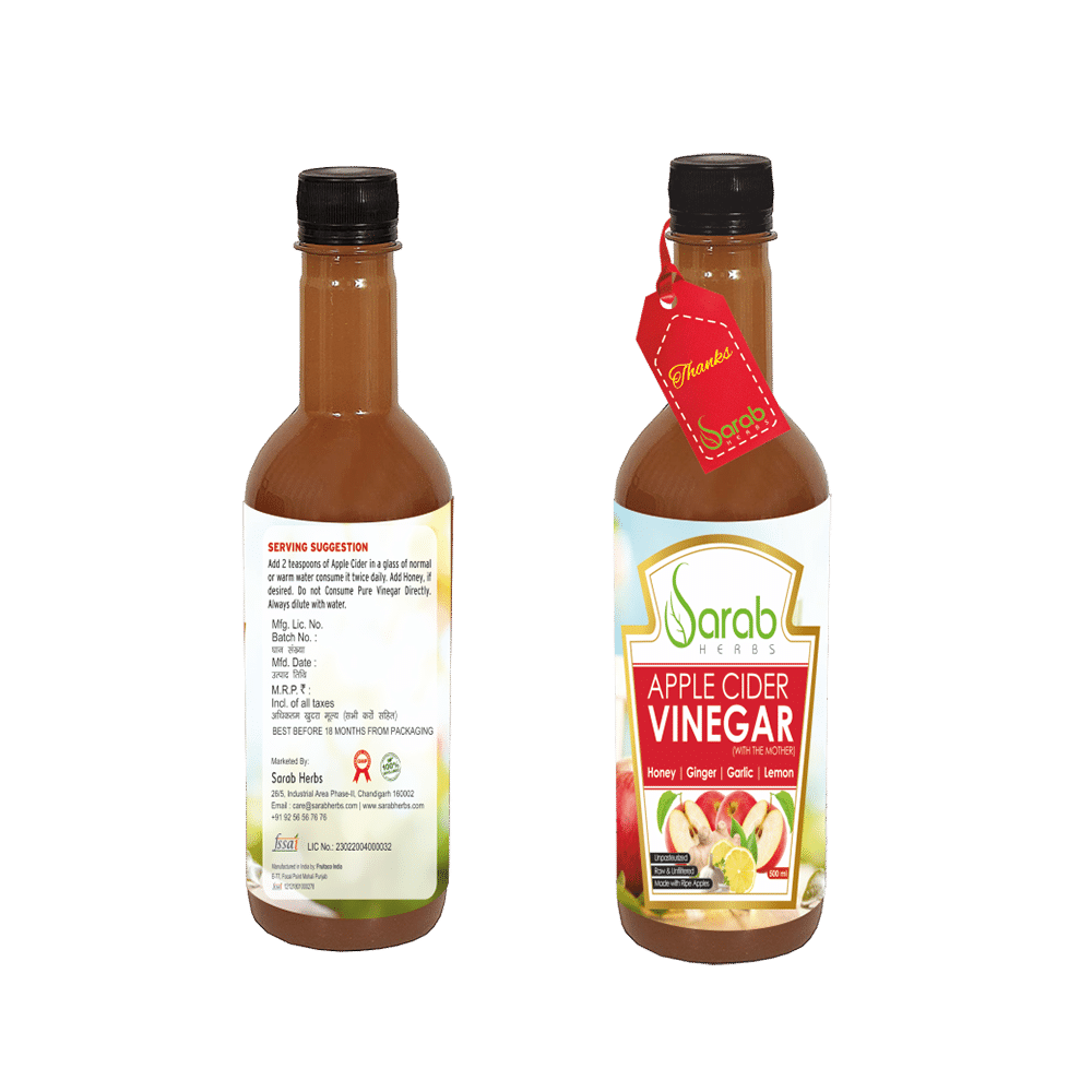 Sarab Herbs Apple Cider Vinegar with the Mother, Honey, Ginger, Garlic & Lemon - Image 3