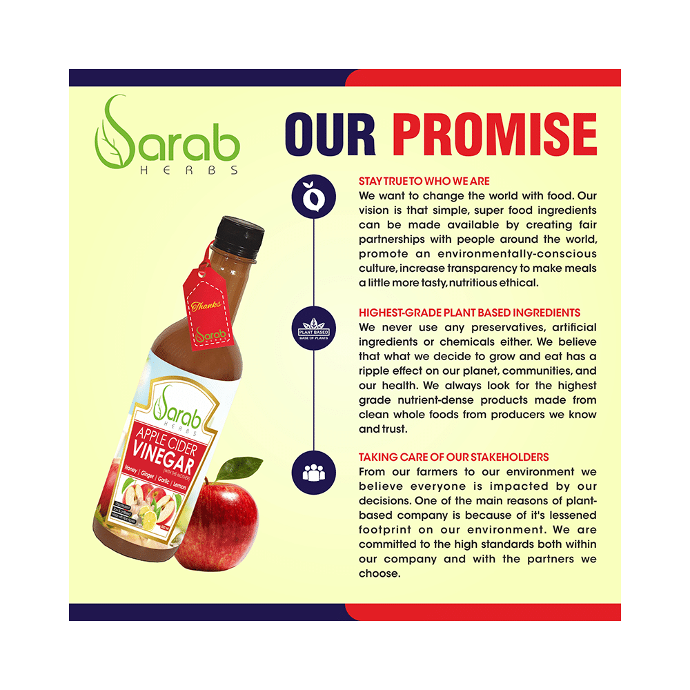 Sarab Herbs Apple Cider Vinegar with the Mother, Honey, Ginger, Garlic & Lemon - Image 5