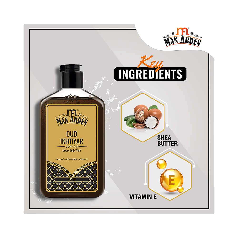 Man Arden Oud Ikhtiyar Luxury Body Wash - Image 4