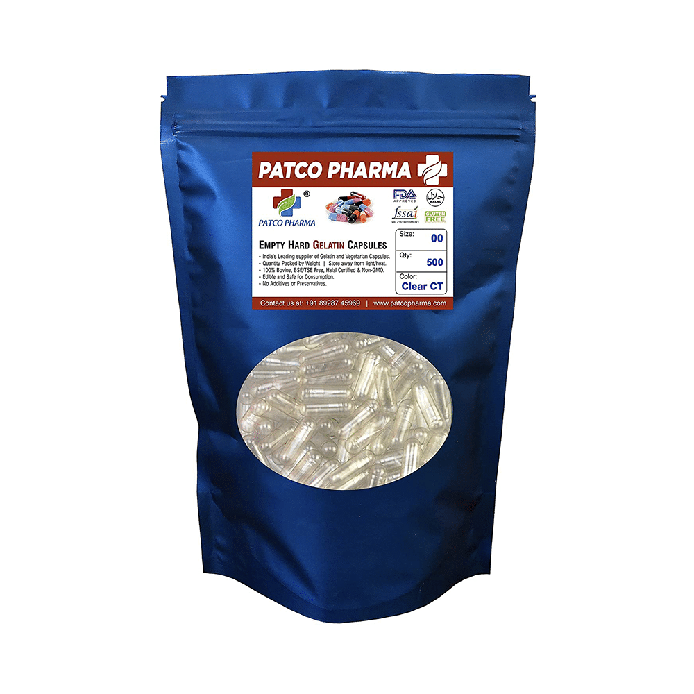 Patco Pharma Empty Hard Gelatin Capsule Size 0 Clear - Image 1