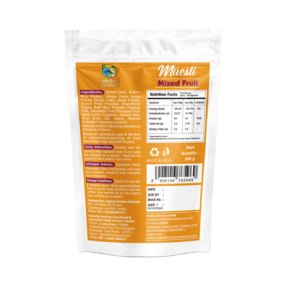 Lakshmi Krishna Muesli Mixed Fruit - Image 2