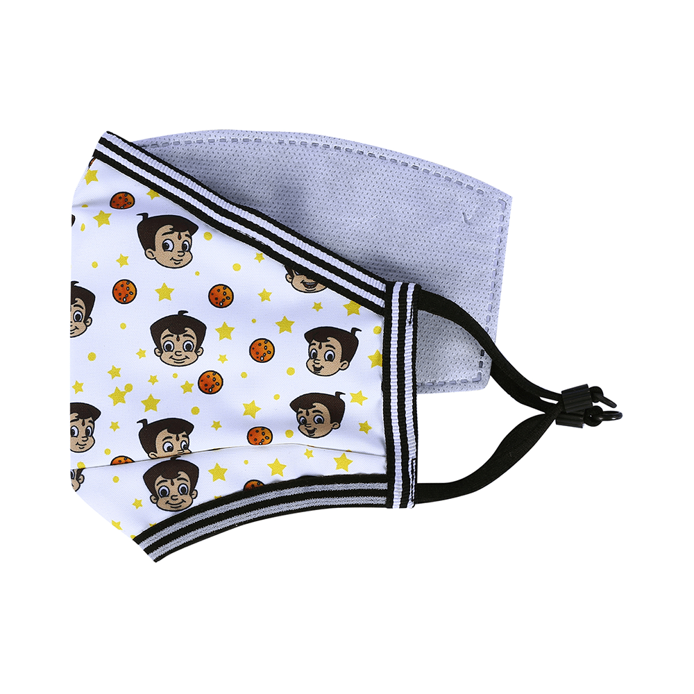 Vibe Chhota Bheem Premium Re-Usable Face Mask for Kids with 25 Filters Free Size Star - Image 3