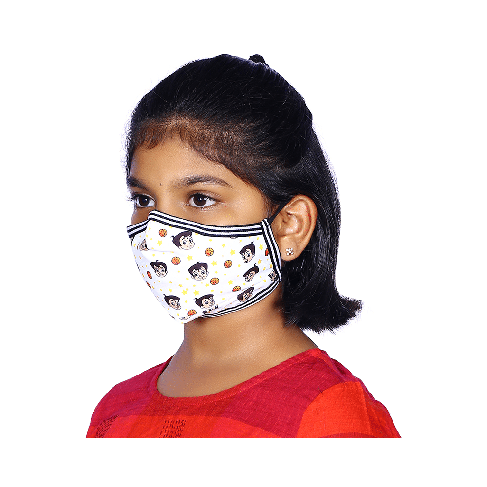 Vibe Chhota Bheem Premium Re-Usable Face Mask for Kids with 25 Filters Free Size Star - Image 6