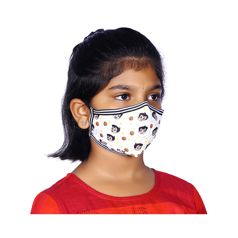 Vibe Chhota Bheem Premium Re-Usable Face Mask for Kids with 25 Filters Free Size Star - Image 7