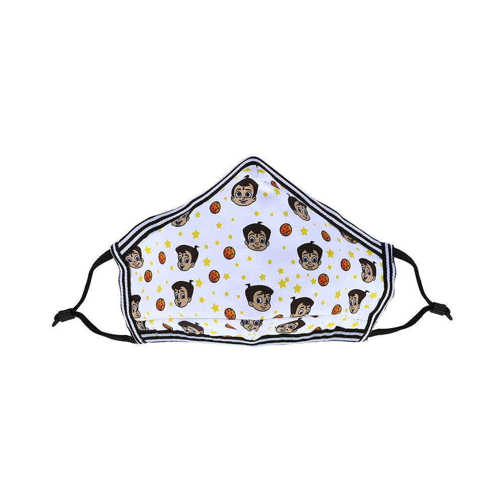 Vibe Chhota Bheem Premium Re-Usable Face Mask for Kids with 25 Filters Free Size Star