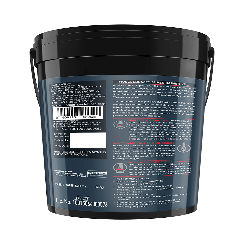 MuscleBlaze Super Gainer XXL for Muscle Growth | No Added Sugar | Chocolate Mint - Image 3