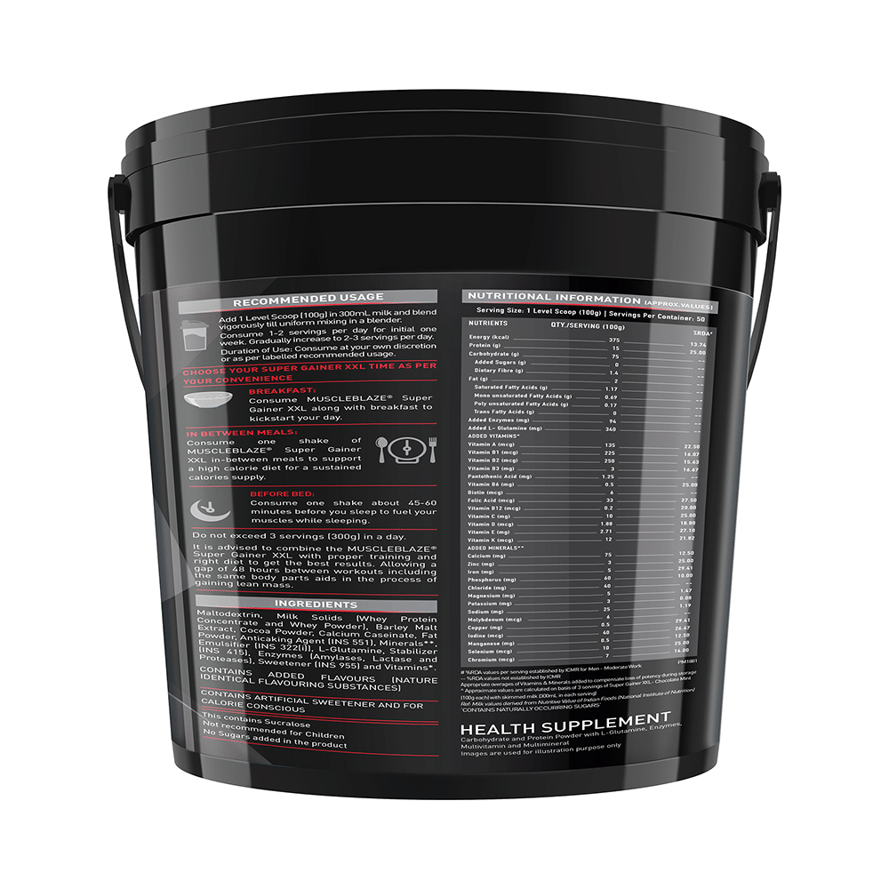 MuscleBlaze Super Gainer XXL for Muscle Growth | No Added Sugar | Chocolate Mint - Image 2