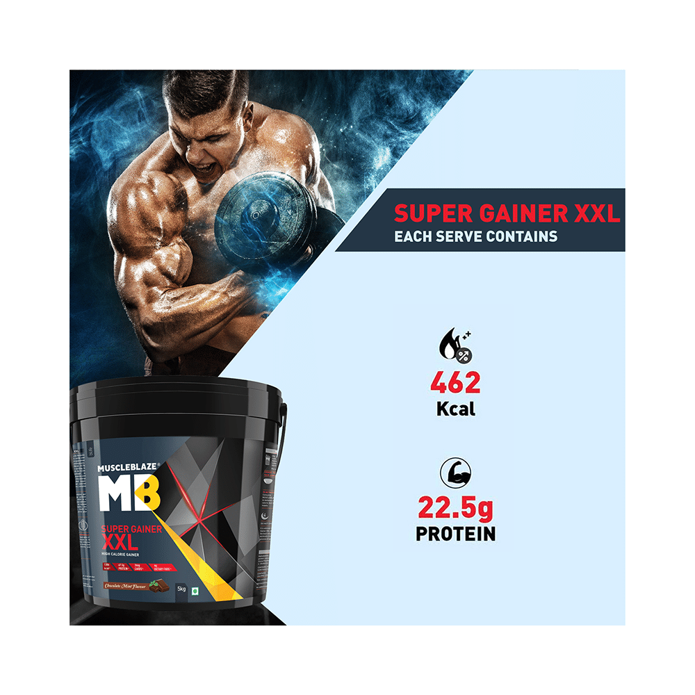 MuscleBlaze Super Gainer XXL for Muscle Growth | No Added Sugar | Chocolate Mint - Image 5