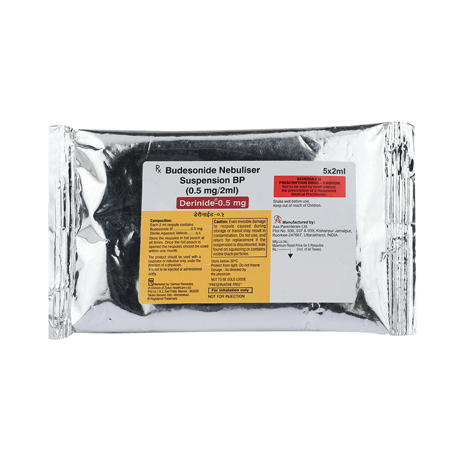 Derinide 0.5mg Respules (2ml Each) - Image 2