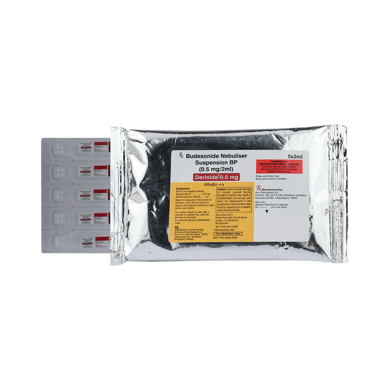 Derinide 0.5mg Respules (2ml Each)