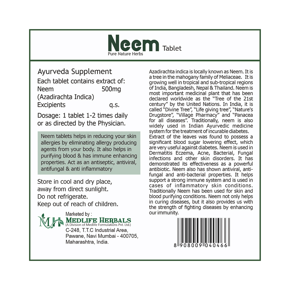 Medlife Herbals Neem Tablet - Image 4