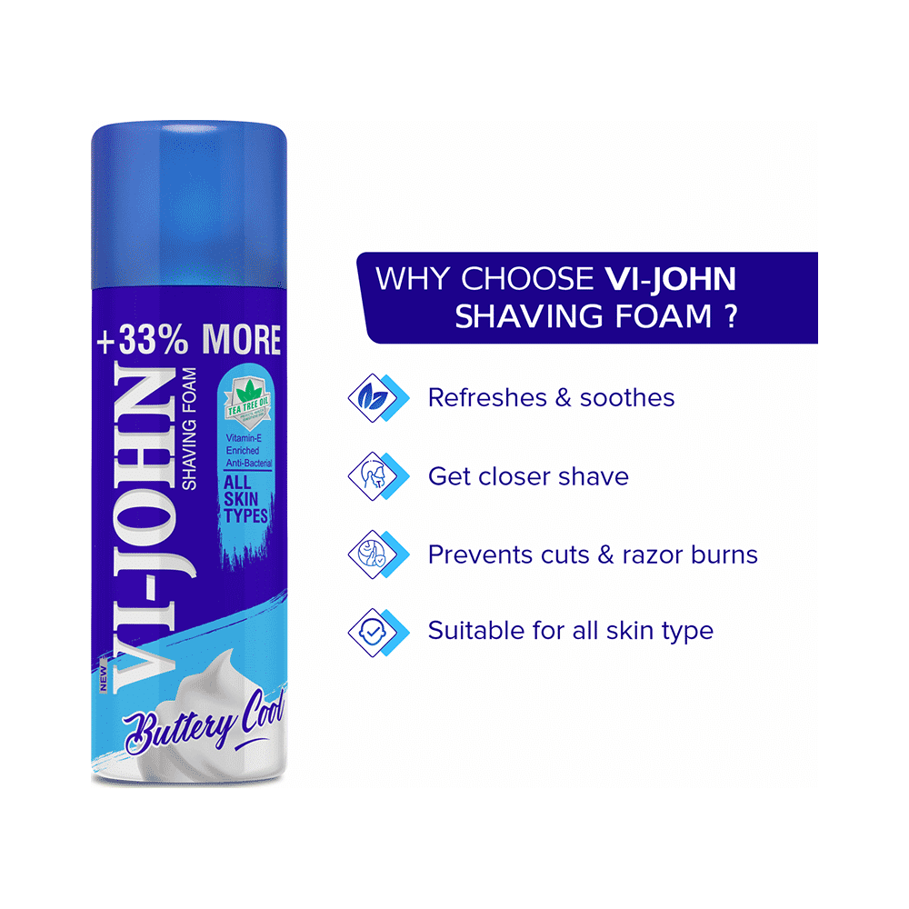 Vi-John Combo Pack of Buttery Cool Tea Tree Oil Shaving Foam (400gm) & Platinum Plated Master Stroke Razor (5) All Skin Type - Image 9