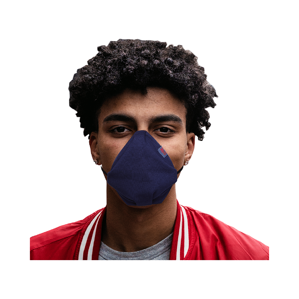 3bo XL Navy Deltoid Lite Face Mask with Knit Fabric - Image 1