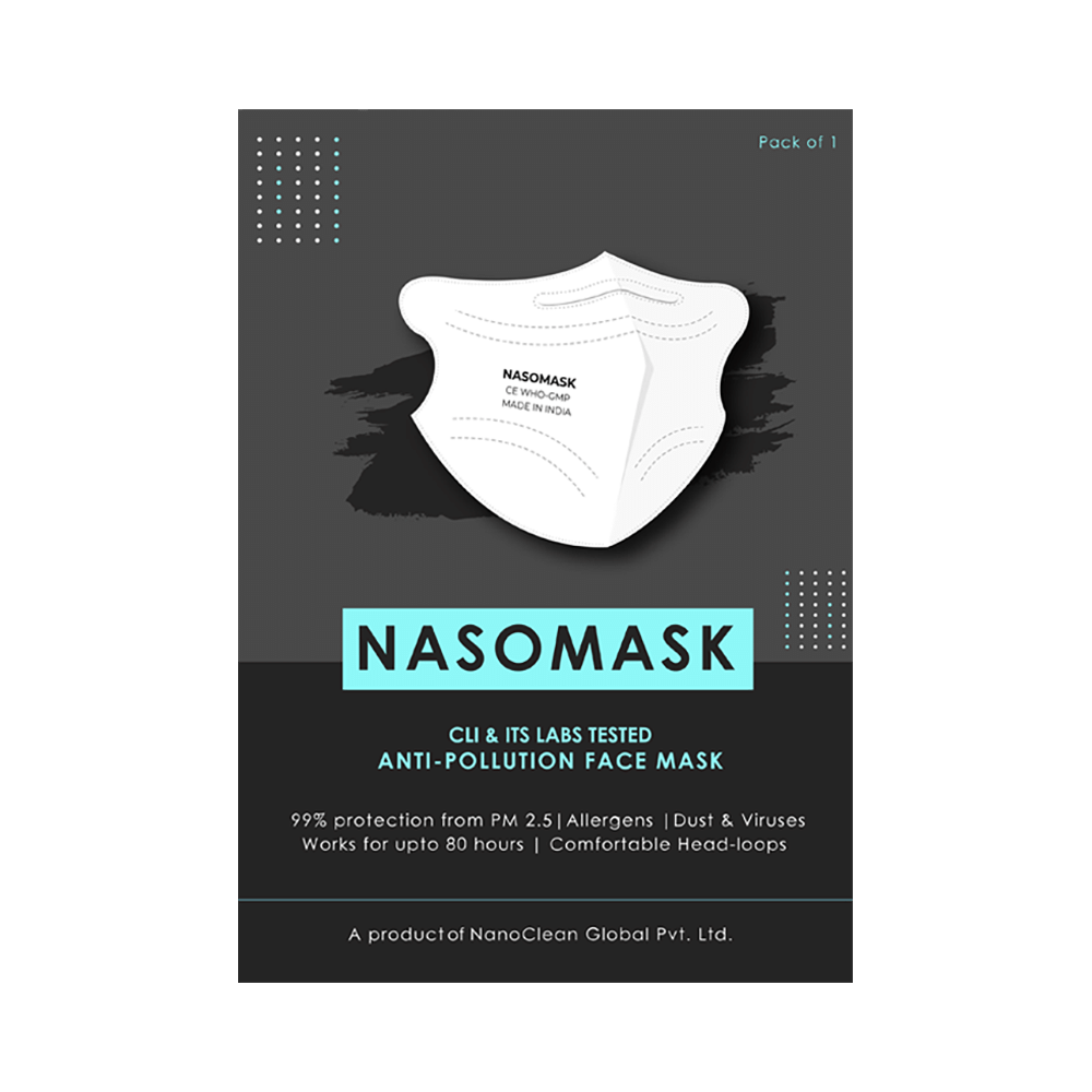 Nasomask N95 Anti-Pollution Face Mask with Headloop New Design White