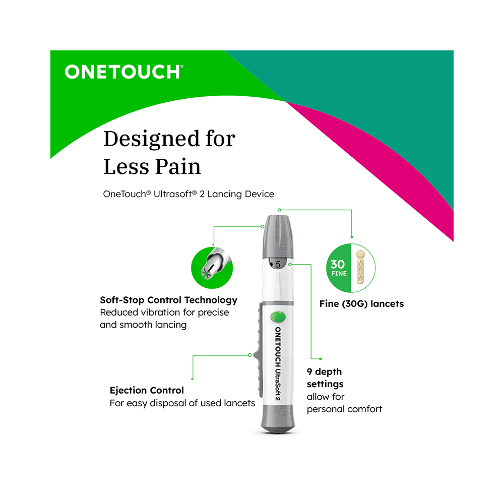 Combo Pack of OneTouch Select Plus Simple Glucometer with 10 Free Strips Black, OneTouch Select Plus Test Strip Green (25) & OneTouch Ultrasoft Lancets (25) - Image 6