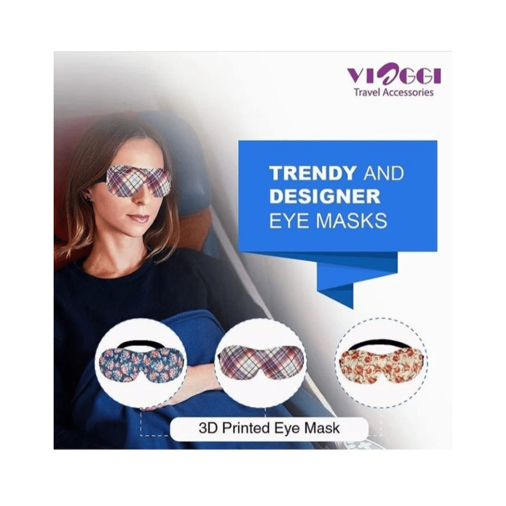 Viaggi 3D Eye Mask Blue Printed - Image 3